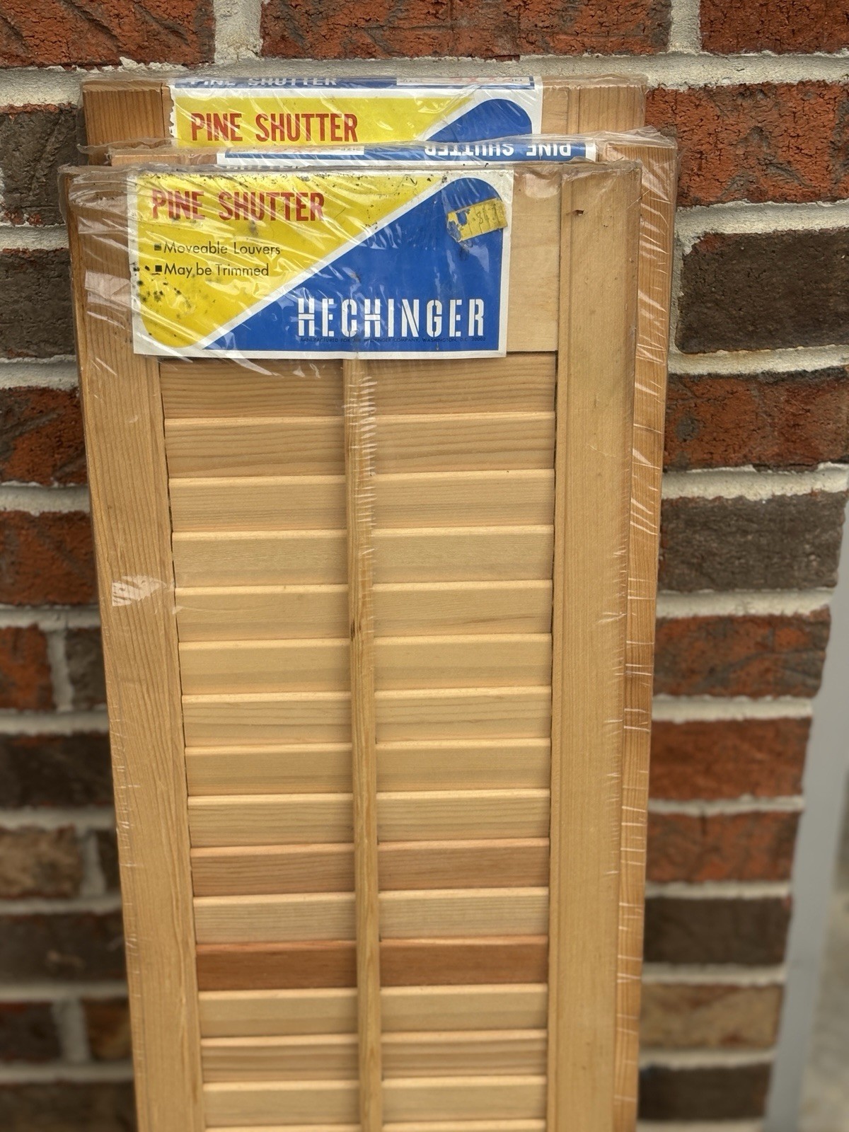 Vintage Pine Shutters Hechinger Unfinished NOS 9” X 32” Made In USA Set Of 3