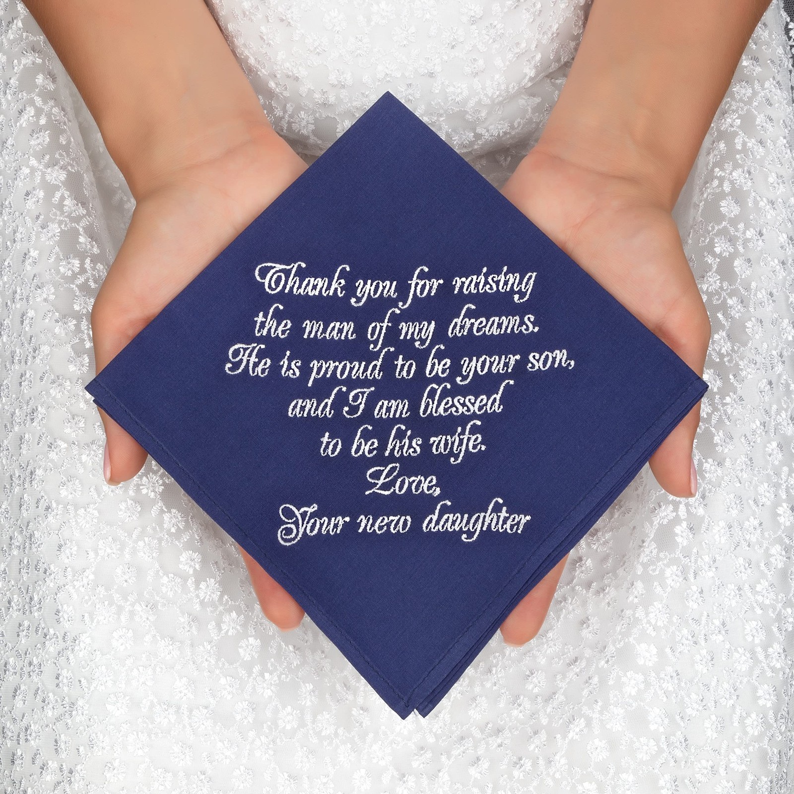 Father in Law Gifts from Daughter 12 inches x 12 inches, Navy Blue