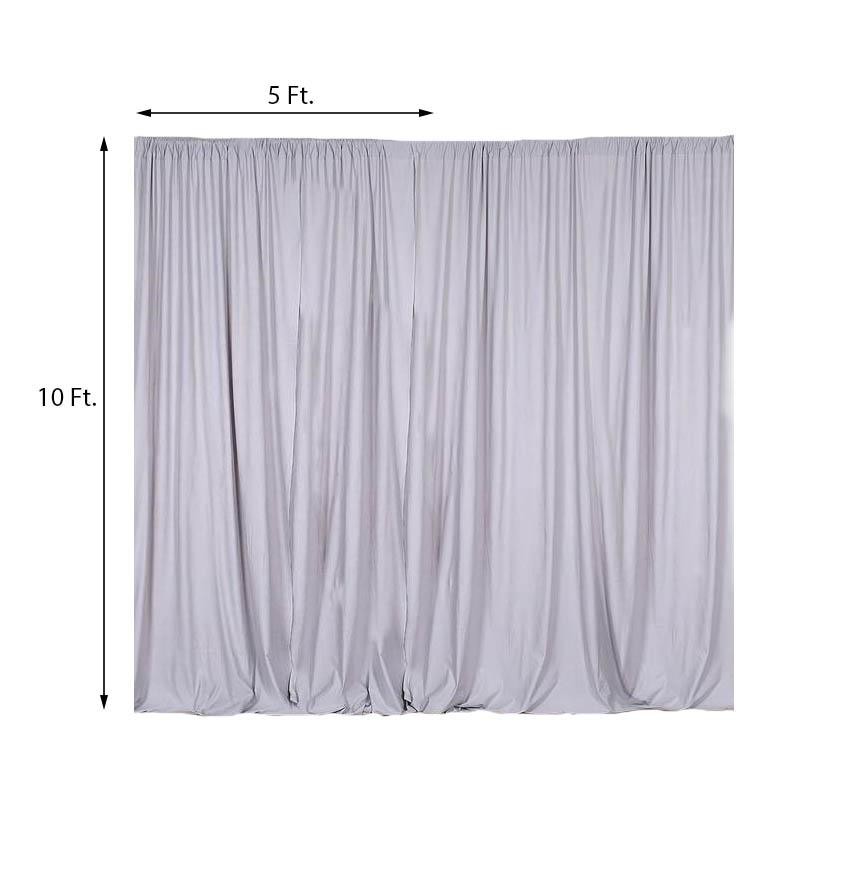 SILVER 10 x 10 ft Polyester BACKDROP CURTAINS Drapes Panels Home Light Gray
