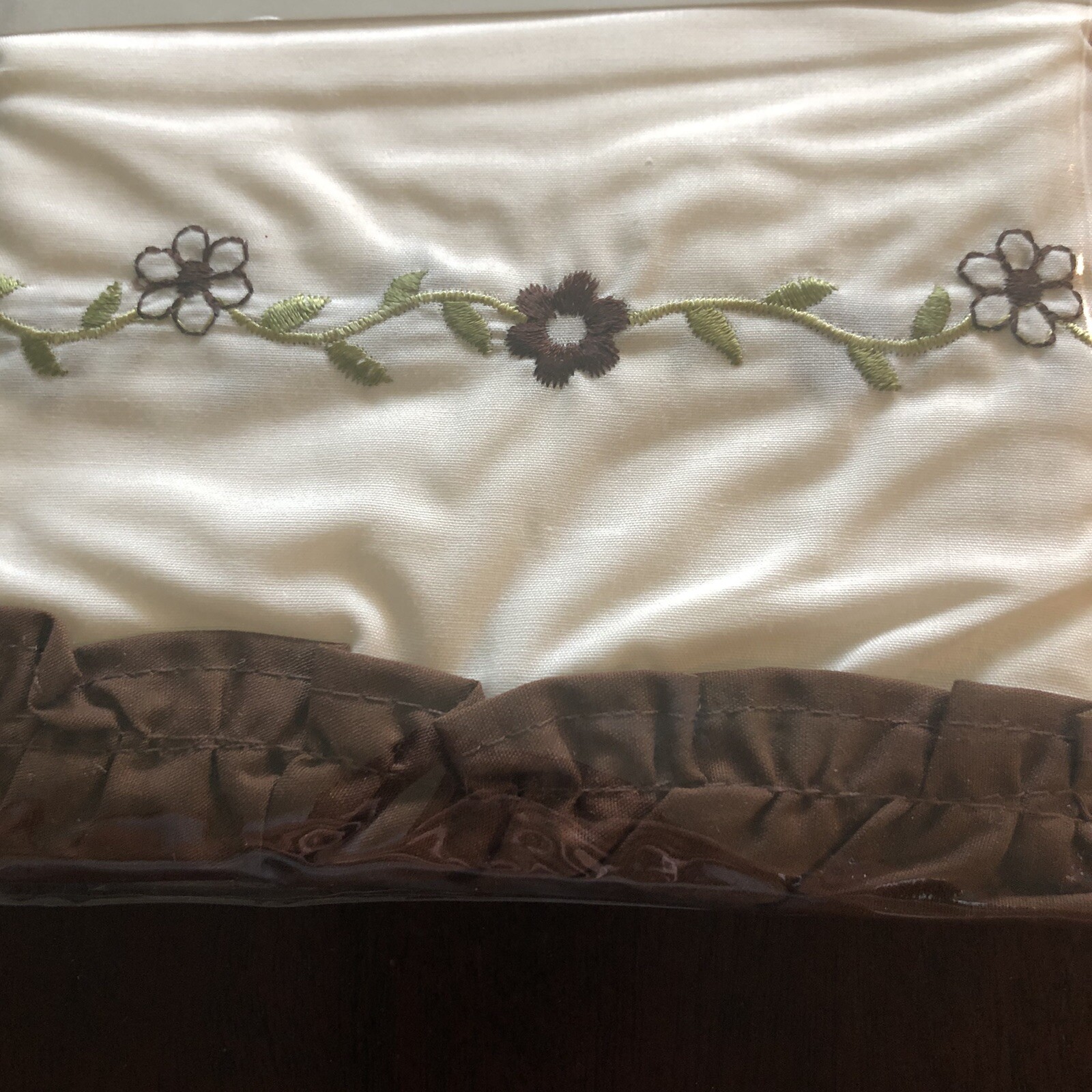 CHF Industries Ruffled Valance Jayden Floral Embroidery 60”x 14” Valance