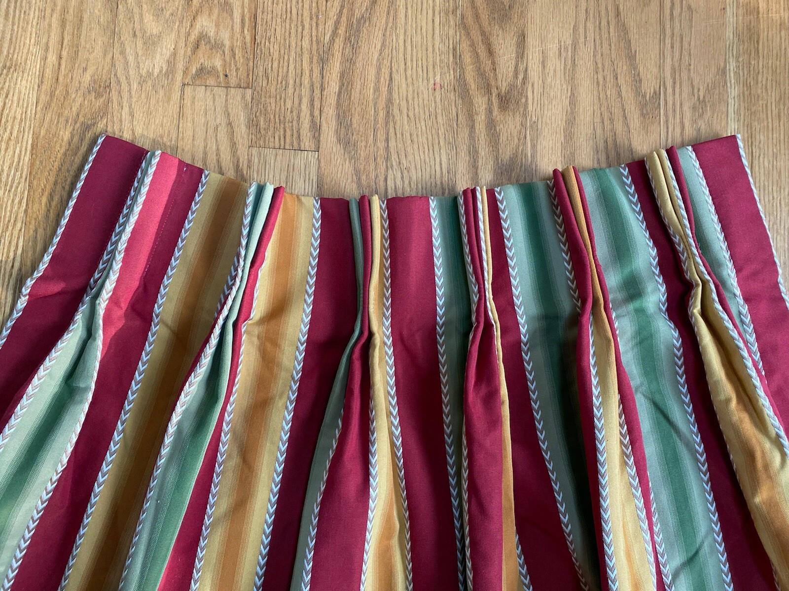 Pair of Custom-made Curtain Panels – 23″ x 84” Stripes Double Lined Pinch Pleat