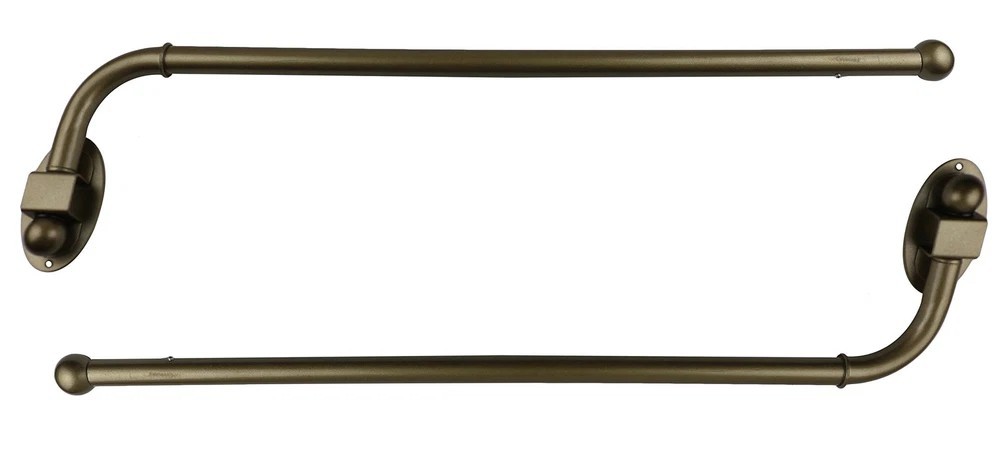 Set of 2 Swing Arm Rods, 3/4-inch Diameter, 24-inch to 38-inch, Antique Gold