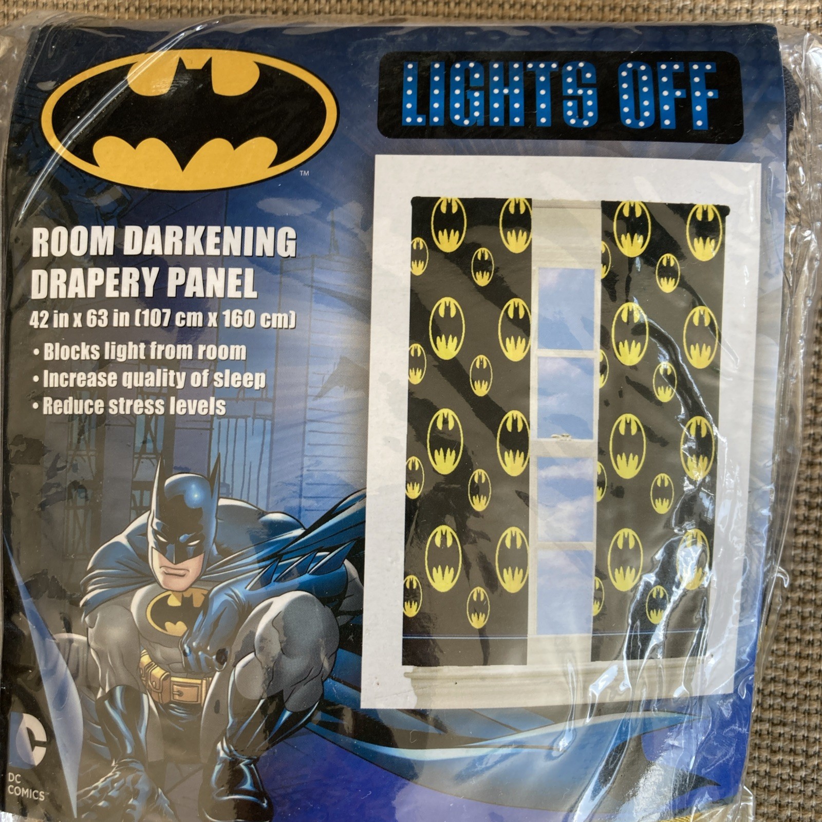 Franco BATMAN Darkening Window Curtain Panels Drapes 63″ x 42″ Superhero NEW!