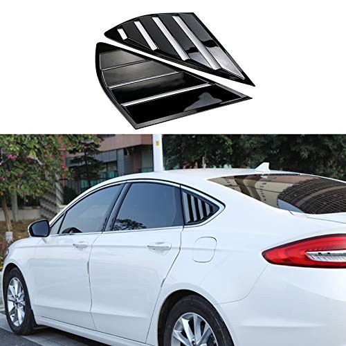 2pc Shiny Black Rear Quarter Panel Window Side Louvers Vent Fit for Ford