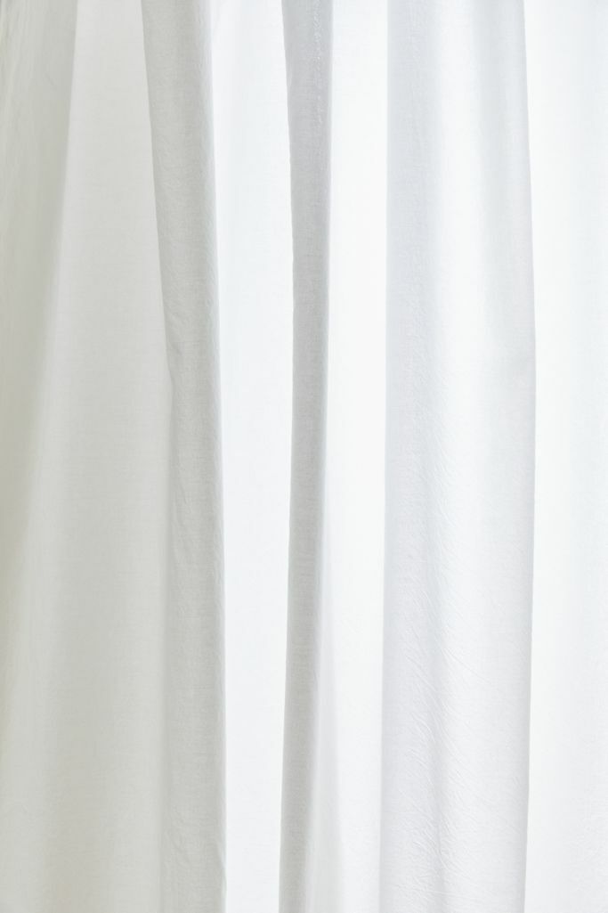 Amelia Window Panel Fabric Cotton Curtain Plain White Extra Wide Valances Indian
