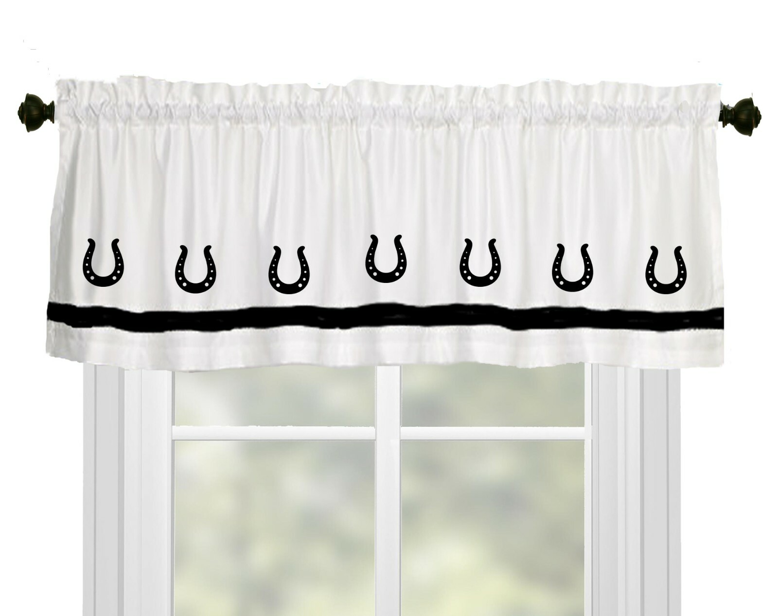 Horseshoe Western Window Valance Curtain Color choices