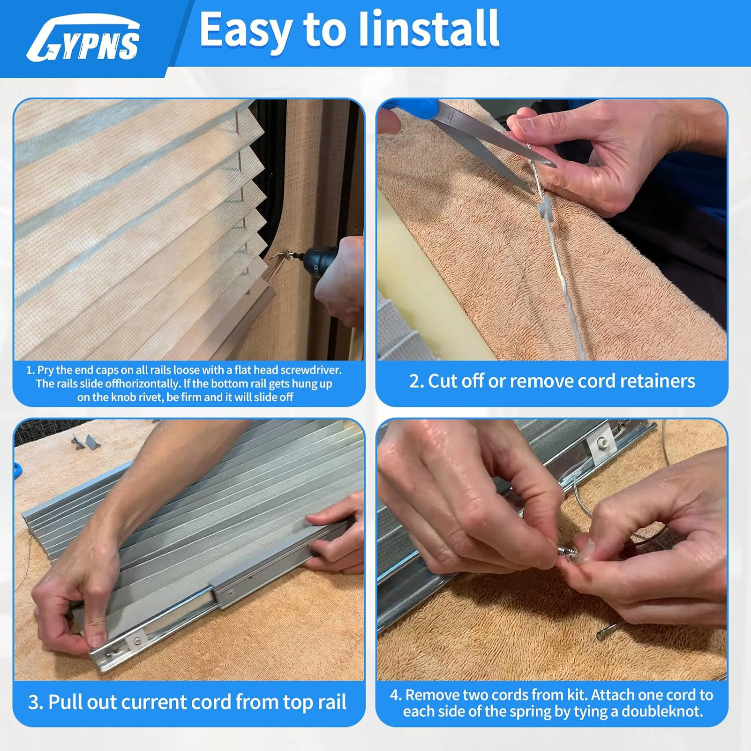 RV Pleated Shade Repair Kit Fit for Camper Blinds and Pleated Shade Downs Spool