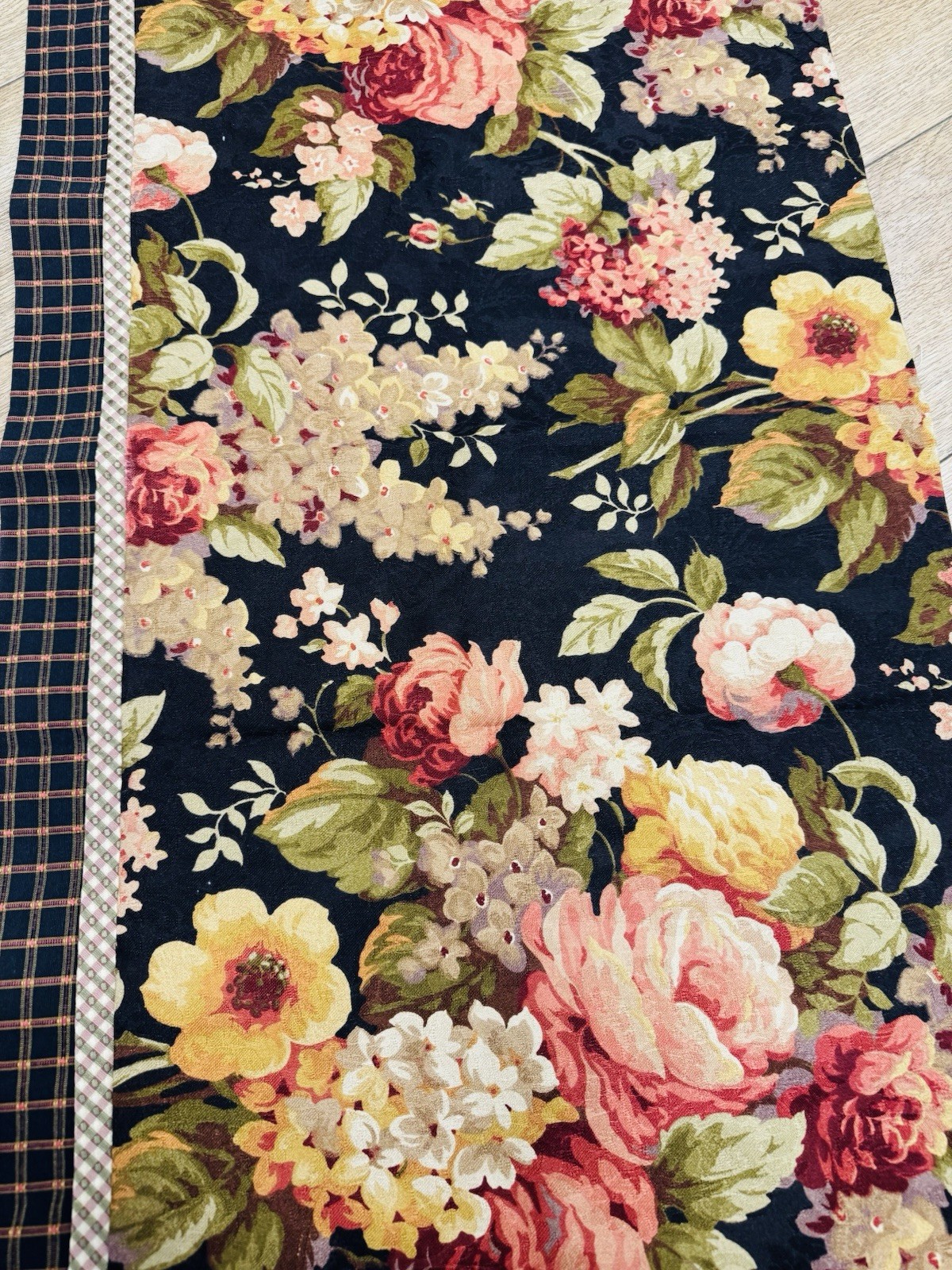160″ x 20″ LUXURY Jacquard Brocade VALANCE Custom FLORAL BLACK French Chic