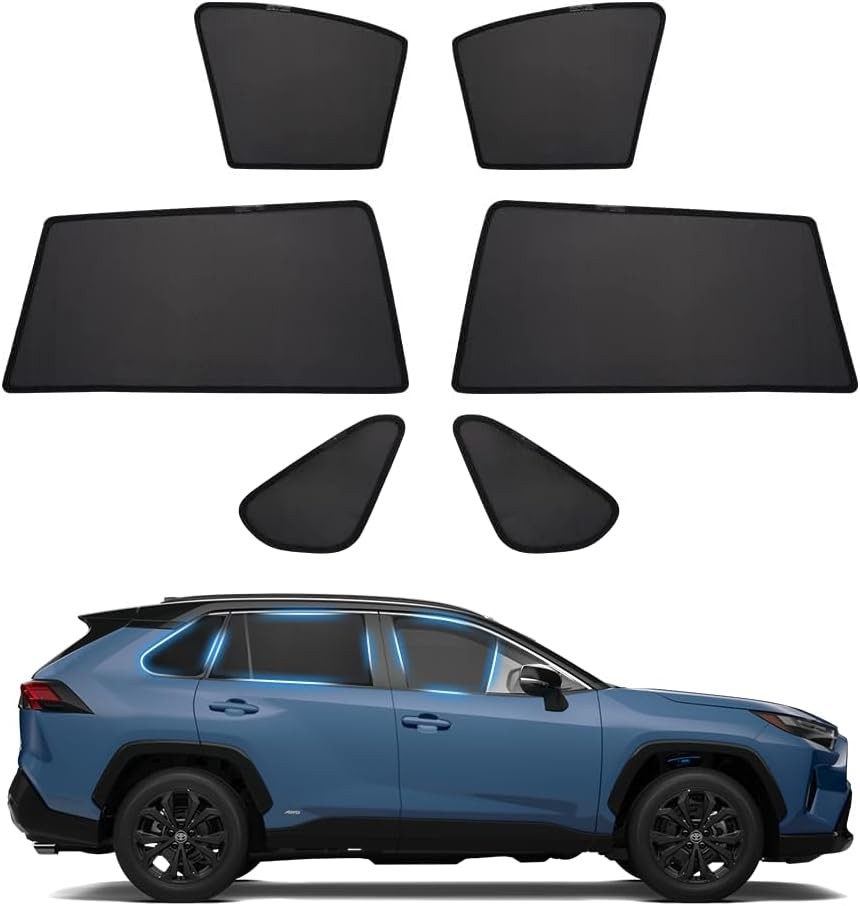Powerty Custom Fit for Side Window Shade Toyota RAV4 19+ RAV4, black