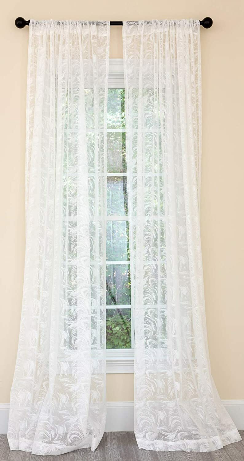 Manor Luxe Charming Night Curtain Panel Drapes 54”x96” White $99 P084