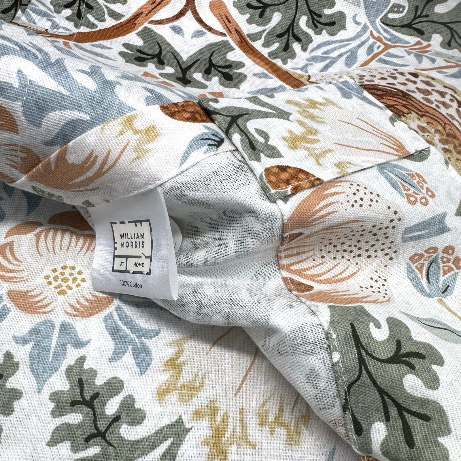 William Morris Strawberry Thief Saffron 2 Panel Curtains 38″x96″ Cotton Drapes