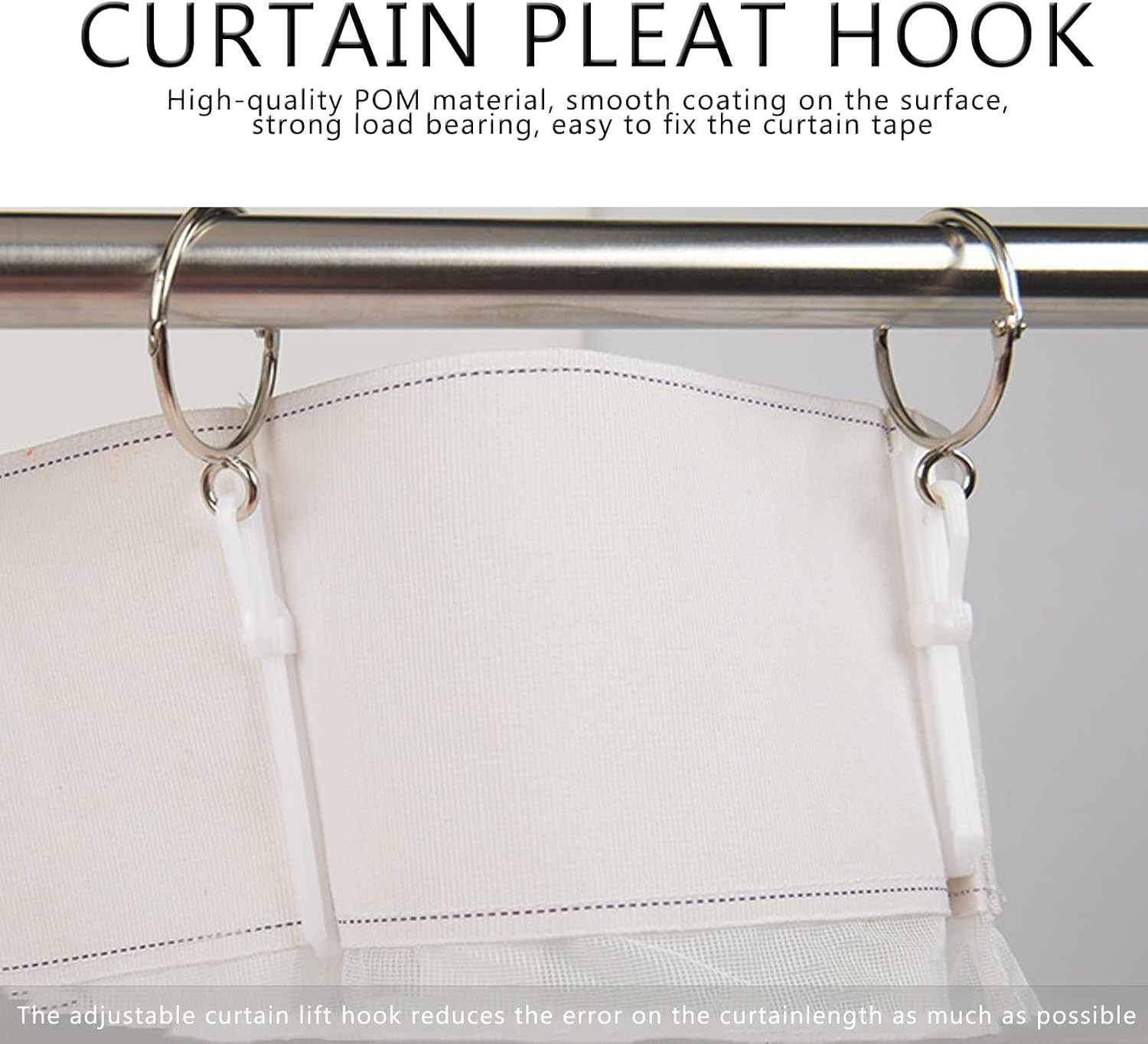 Corrosion-Resistant Pinch Pleat Hooks – 90mm Adjustable Plastic Curtain Hooks