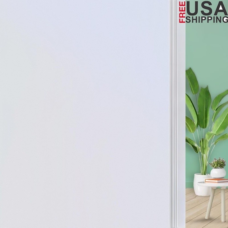 Frosted Window Film Privacy Static Cling Anti UV Reusable Heat Control New