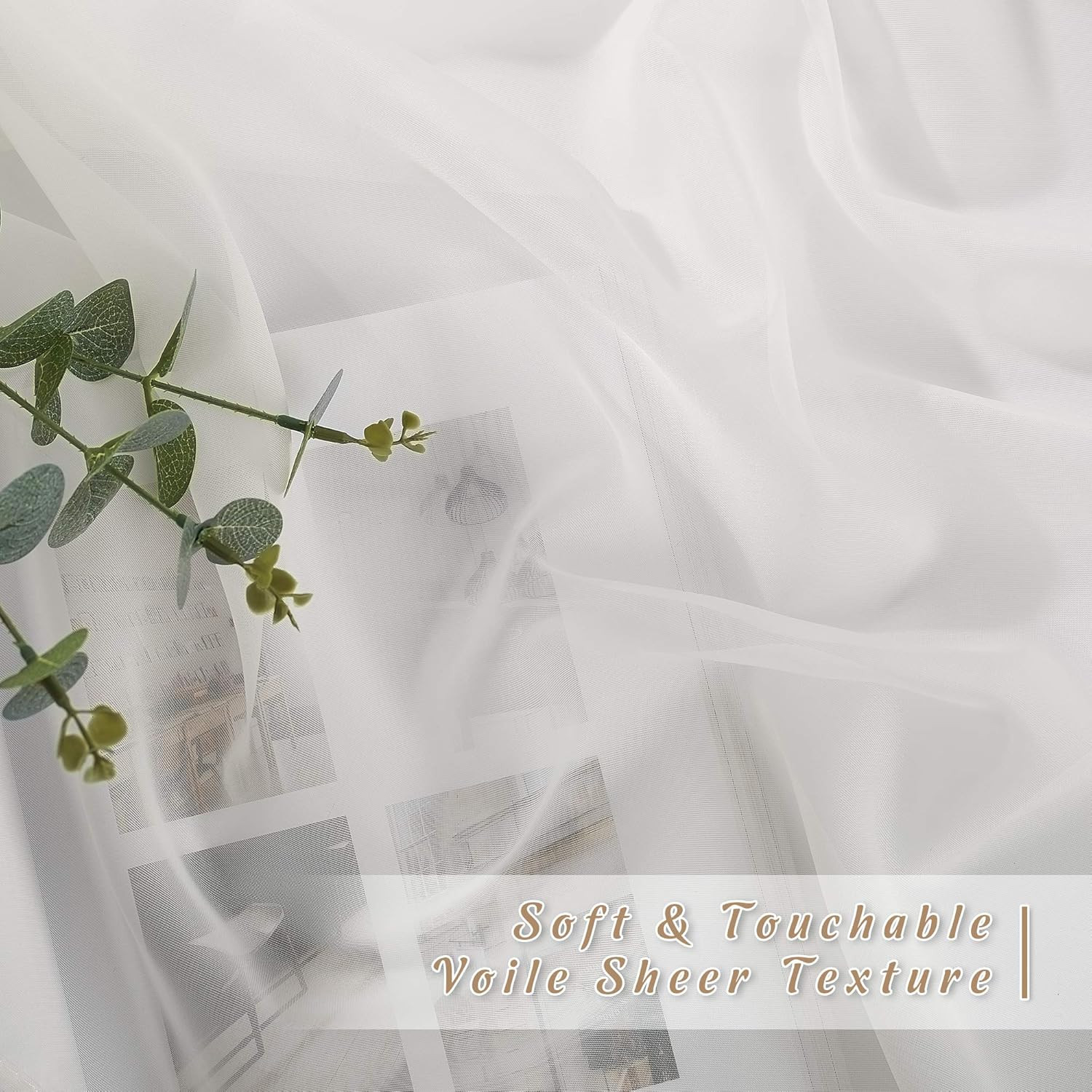 Sheer Curtains for Bedroom Windows 84 Inch Length, Grommet Casual Voile Sheer wi