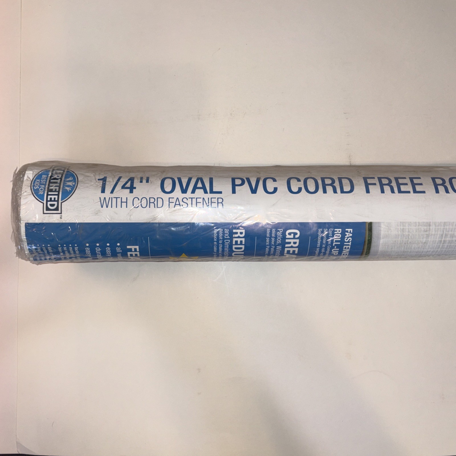 Radiance Cordless Rollup Shade 48″ W x 72″ H Vinyl White W/Cord Fastener NIP