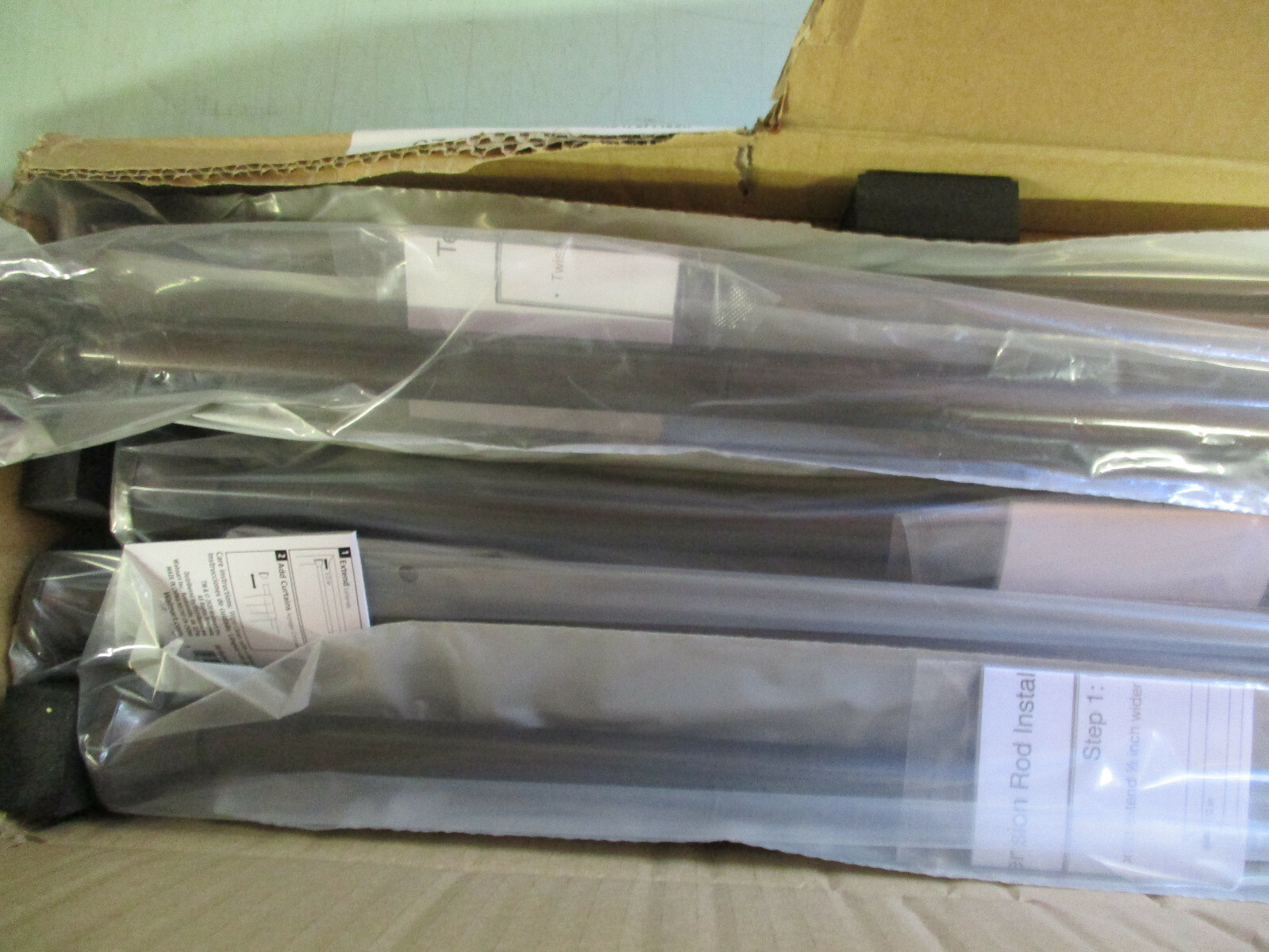 CASE OF 5 MAINSTAYS 3/4″ Spring WINDOW Curtain Tension Rods BRONZE 30 to 52″ U14