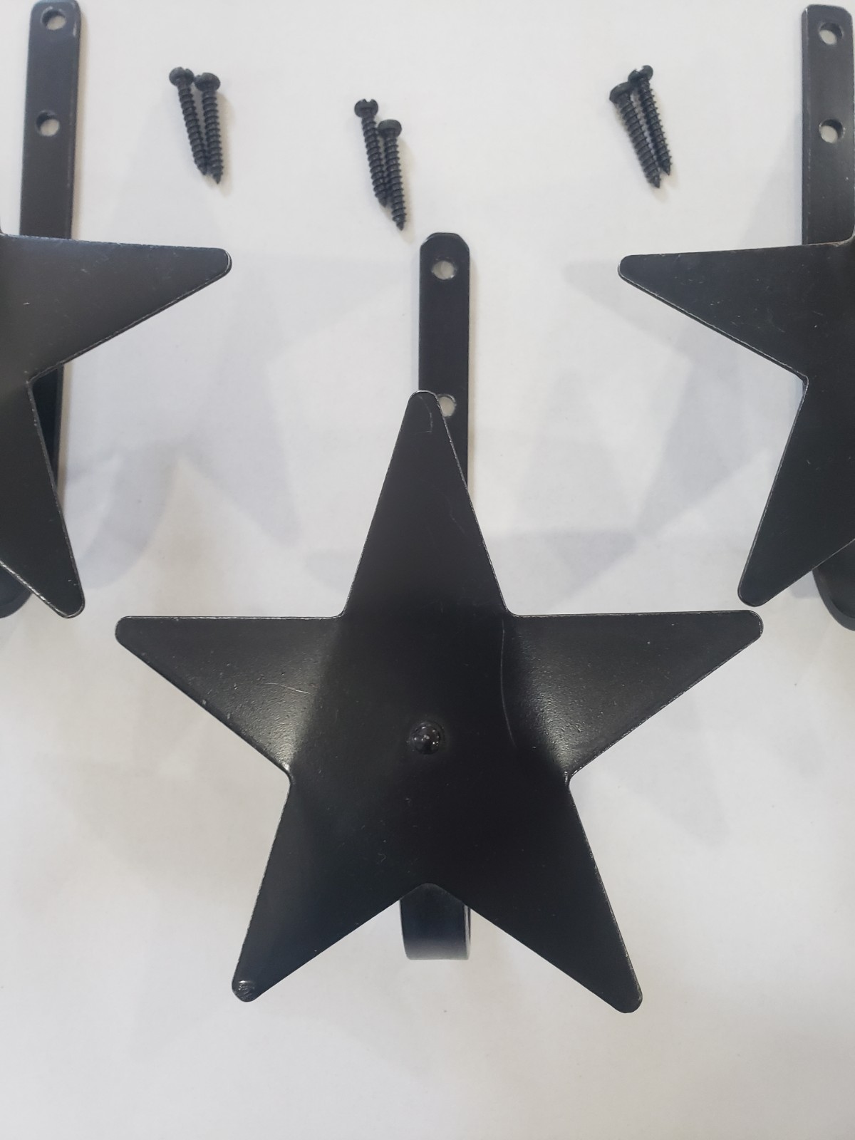 Star Curtain Tie Back holder Lot Of 3 & screws Amish made durable wrought iron
