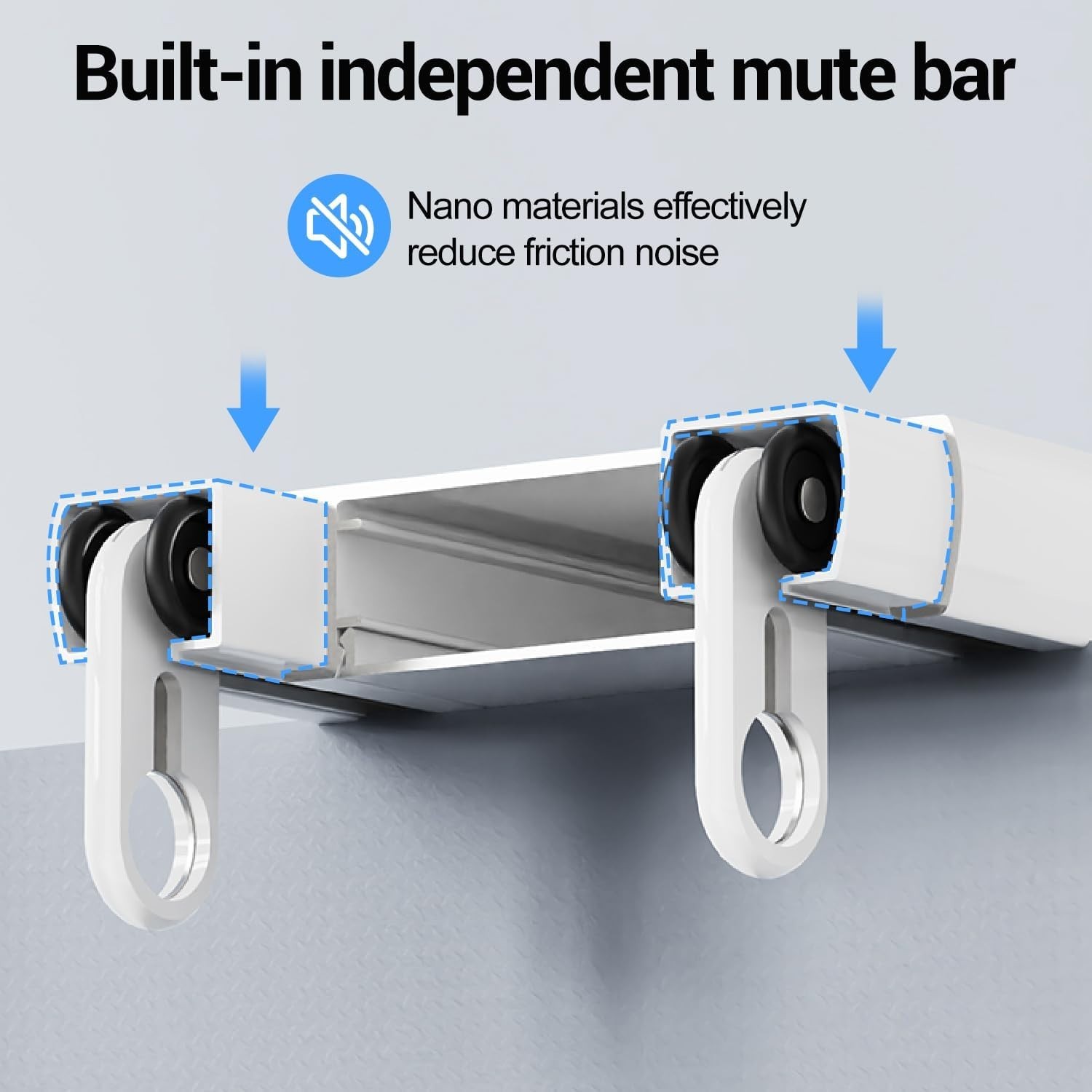Double Row Curtain Track Ceiling Mounted, Silent Heavy Duty Curtain Track System