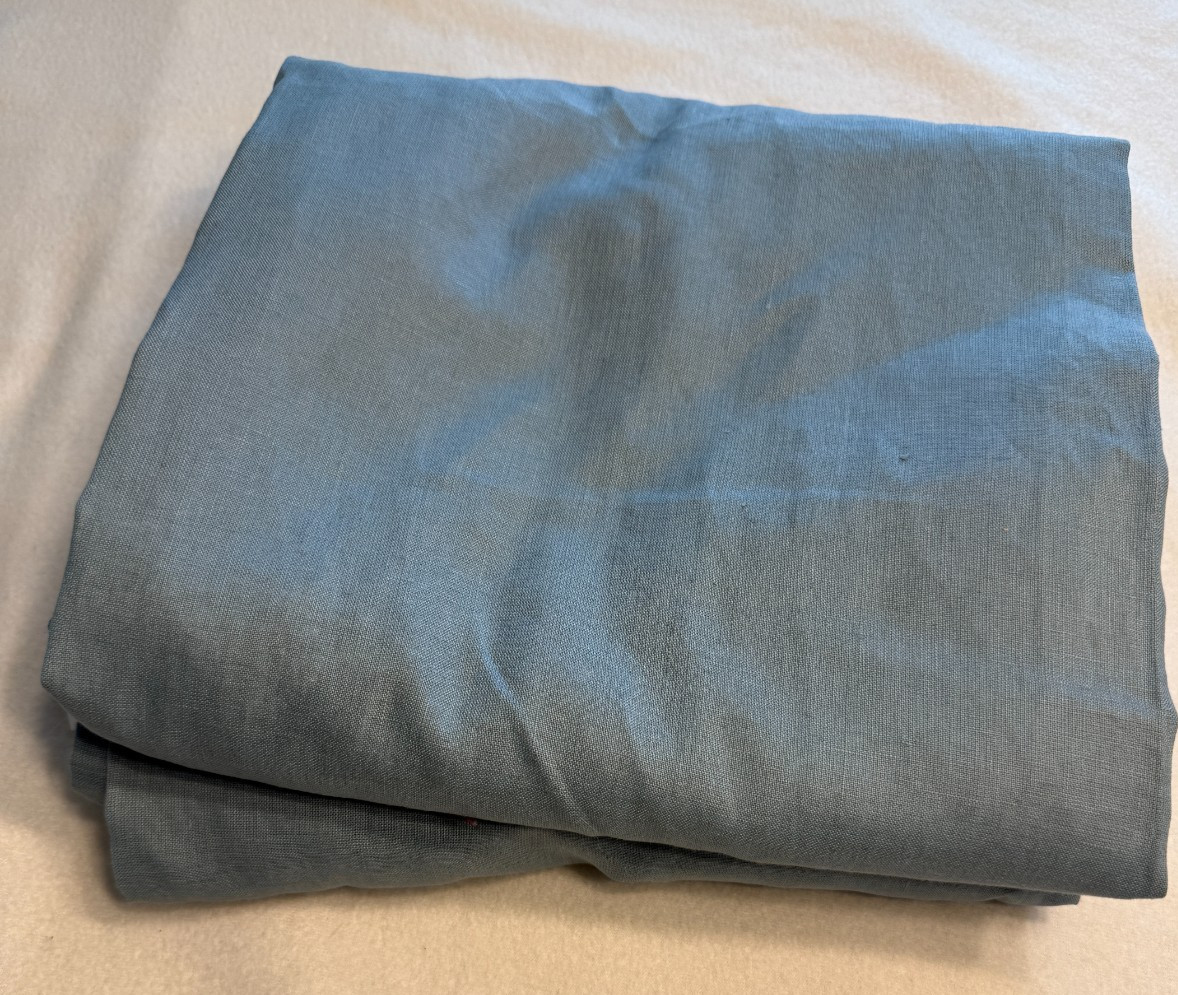 2 Quince European Linen Curtain Panels 48×84 Light Filtering Blue Back Tab