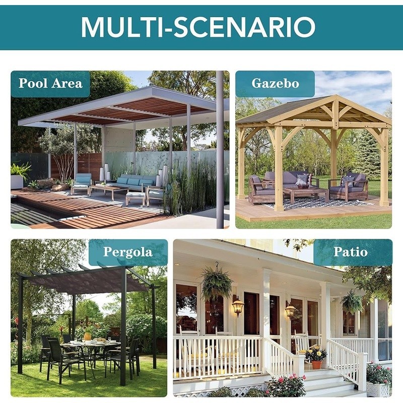 Windproof Outdoor Curtains Waterproof Privacy Panels Balcony Patio Garden Shade