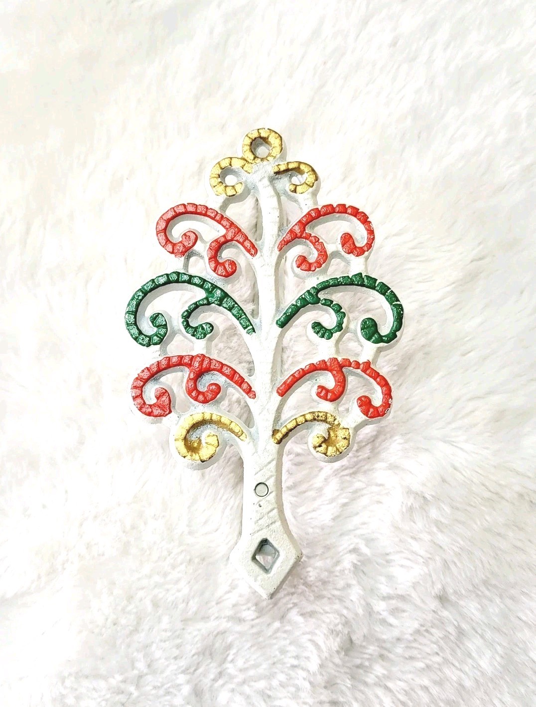 Vintage Hand Painted Tree Curtain Rod Bracket Holder 5″ RARE