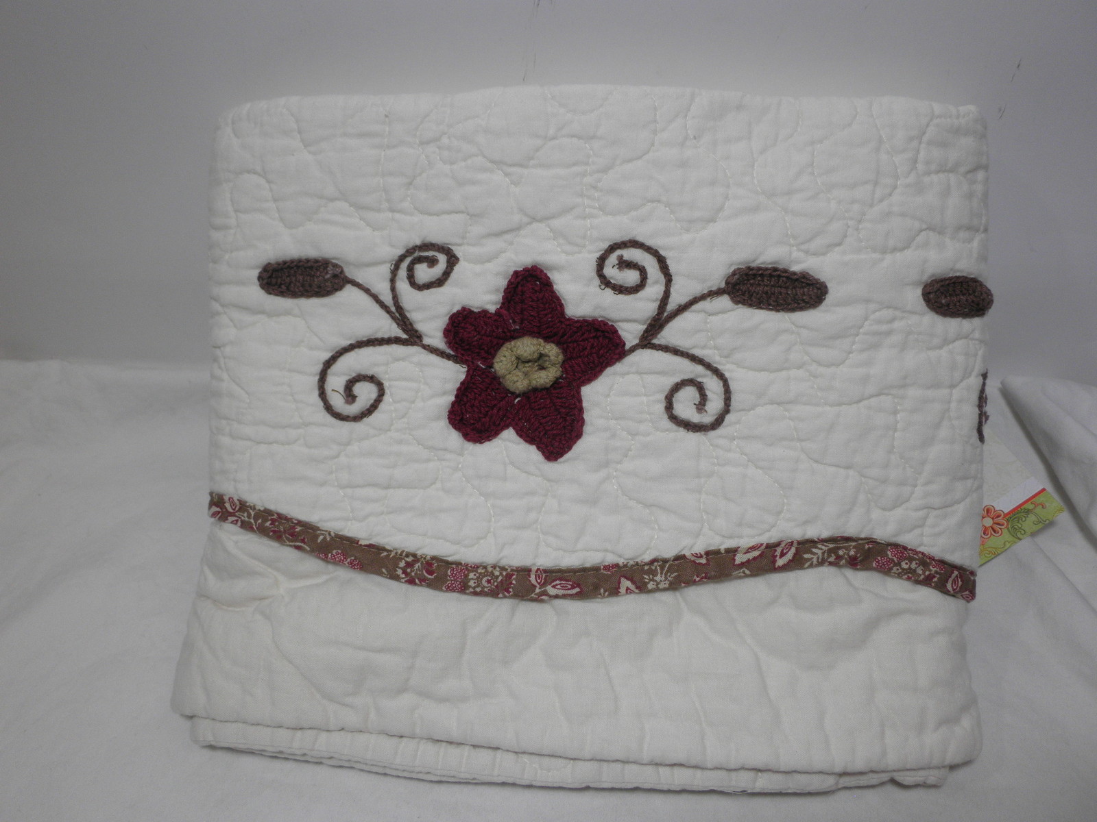Nostalgia Home Fashions ALWAYS HOME DELIA Ivory Valance 52×15 Embroidery Floral