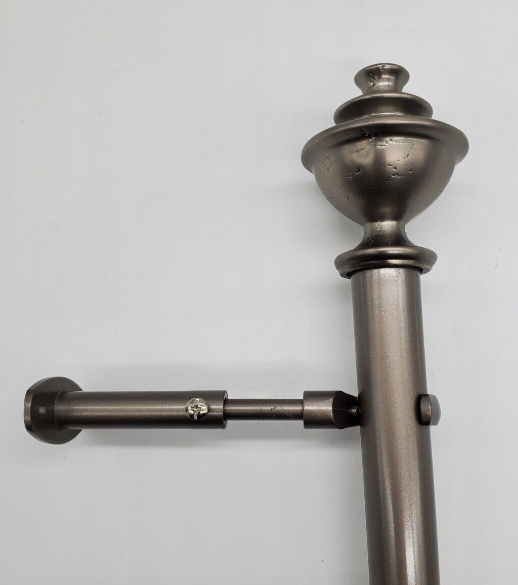 Pitted Urn 1″ Adjustable Curtain Rod – Pewter Sizes, Two Sizes