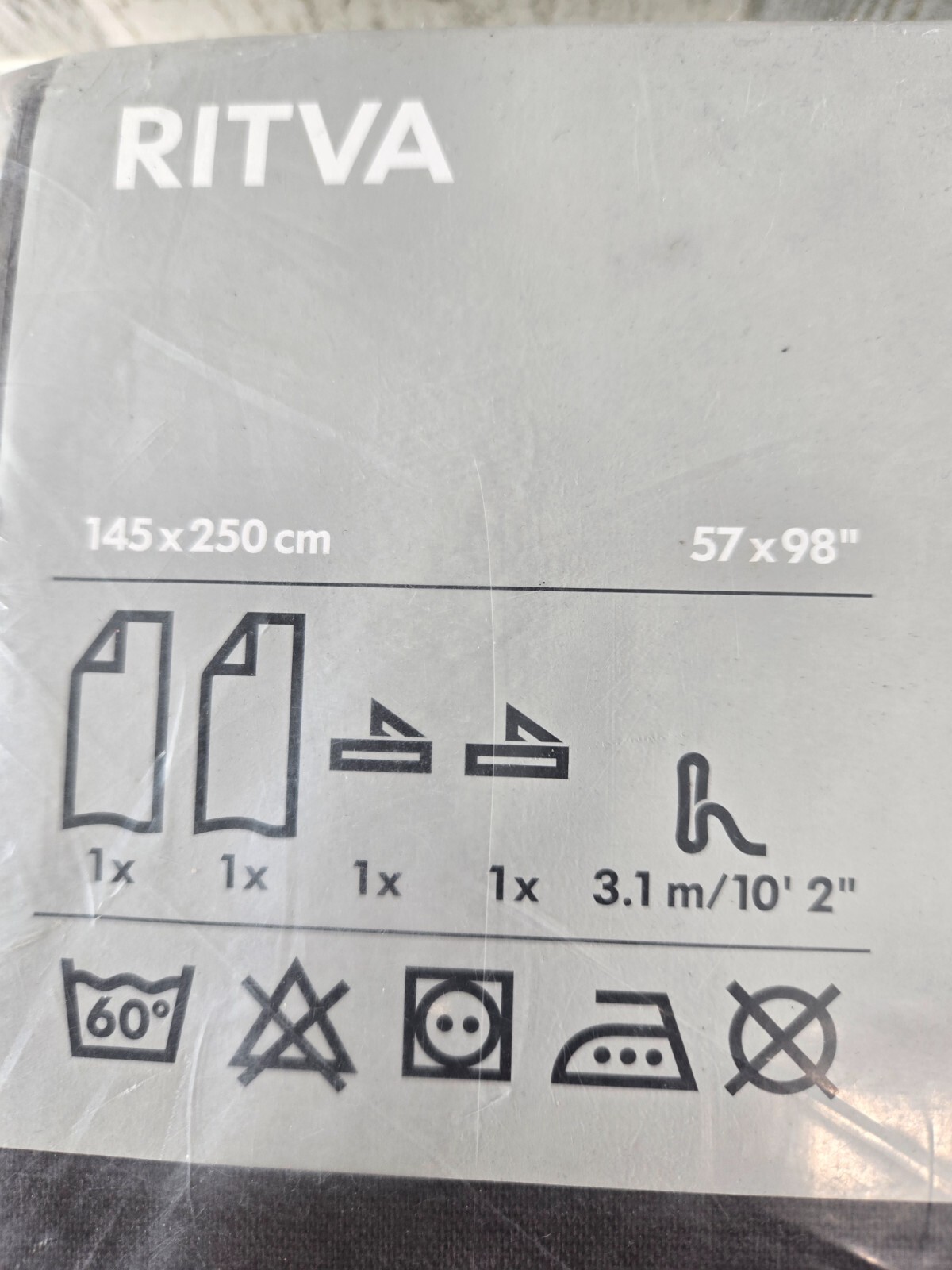 Ikea Ritva Curtains Brown 57″ x 98″ 2 Panels and Tie Backs