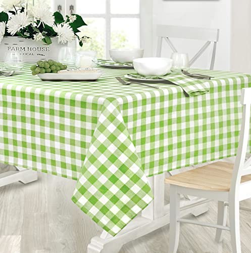 Country Rustic Buffalo Plaid Cotton Fabric 102″ x 60″ (Rectangular) Green