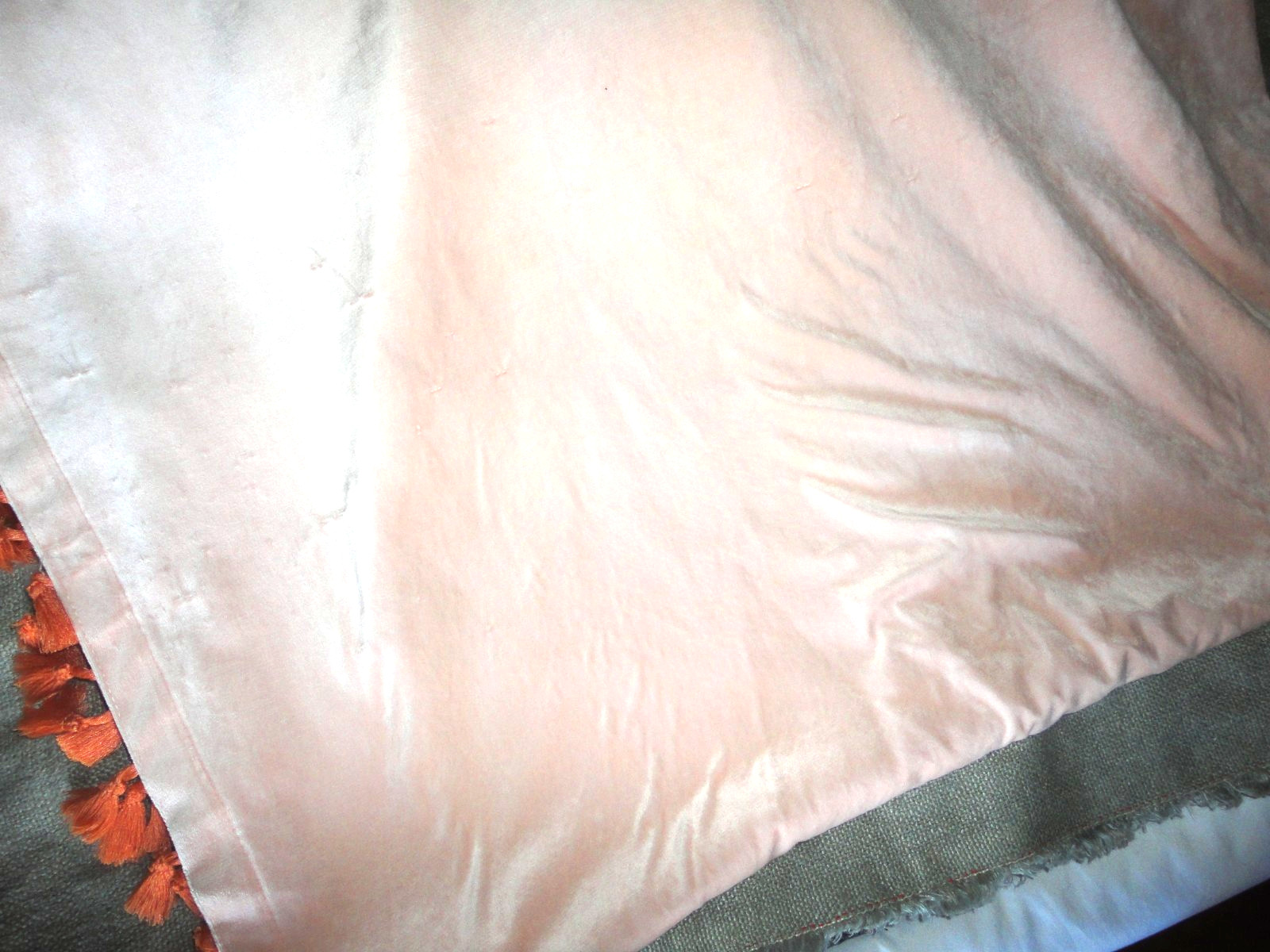 TARGET OPAL HOUSE BLUSH/ORANGE VELVET BOHO (2) PANELS CURTAINS 53×80