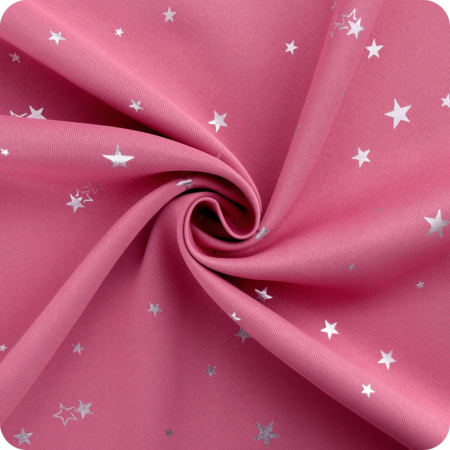 BGment Pink Star Blackout Curtains for Kid’s Bedroom – Grommet Thermal Insula…