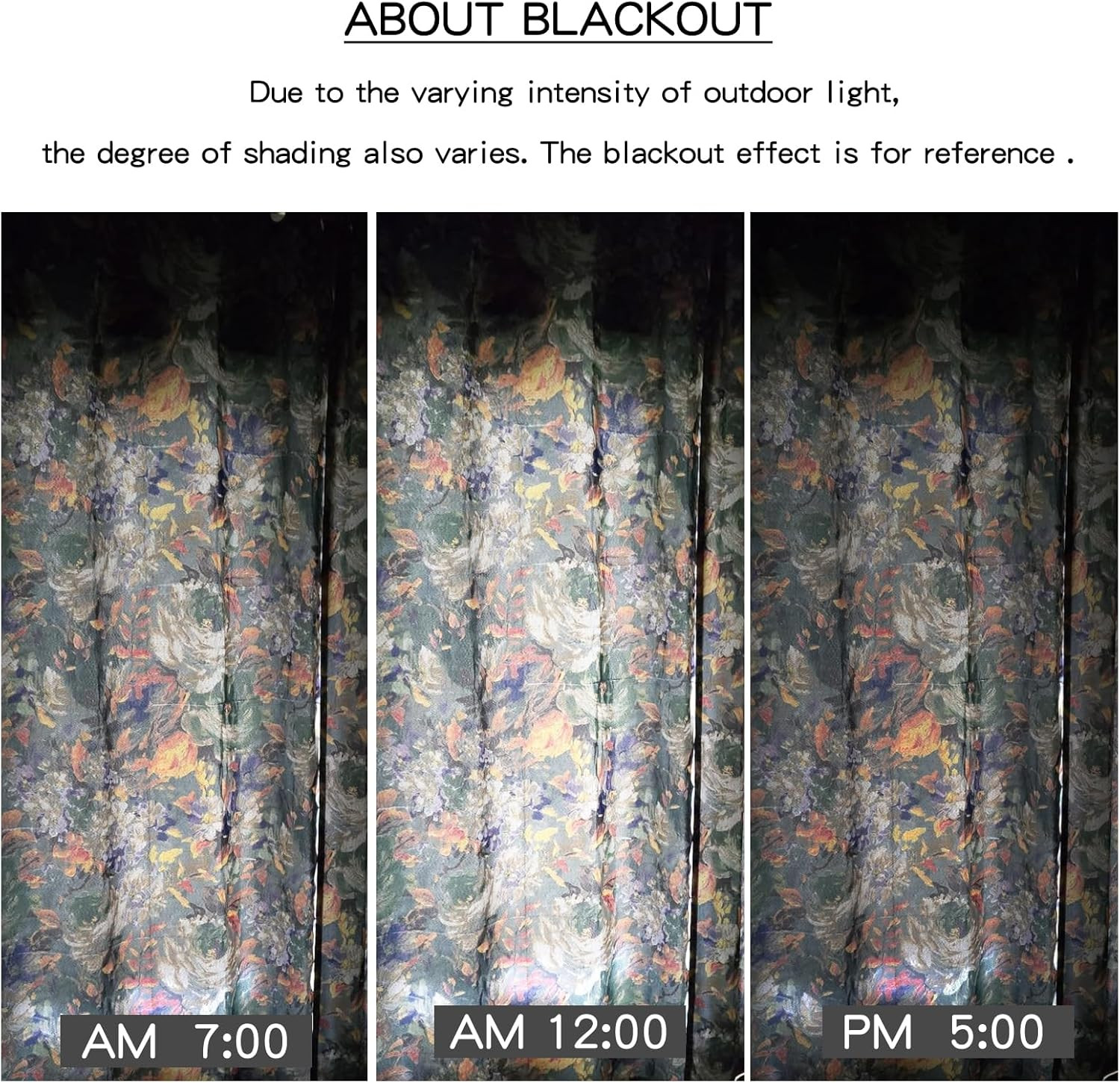 Floral Curtains for Bedroom Pattern Dark Green Vintage Painting Flower Blackout