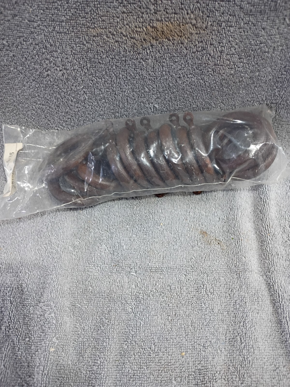 NEW Set 14 Plastic Wood Look Dark Brown 2-3/4″ Curtain Drapery Rings Brown NOS