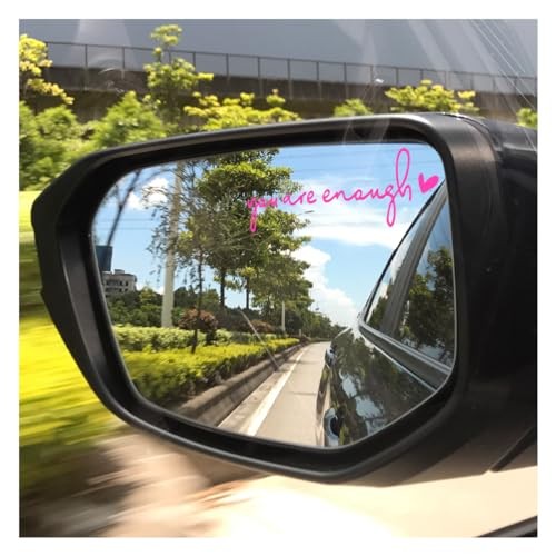 Mirror Stickers for Cars, You are Enough Rearview Mirror You are Enough Pink