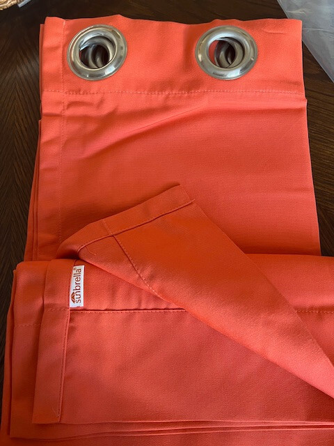 Brand New Sunbrella Outdoor Curtains 50 X 108, color Melon