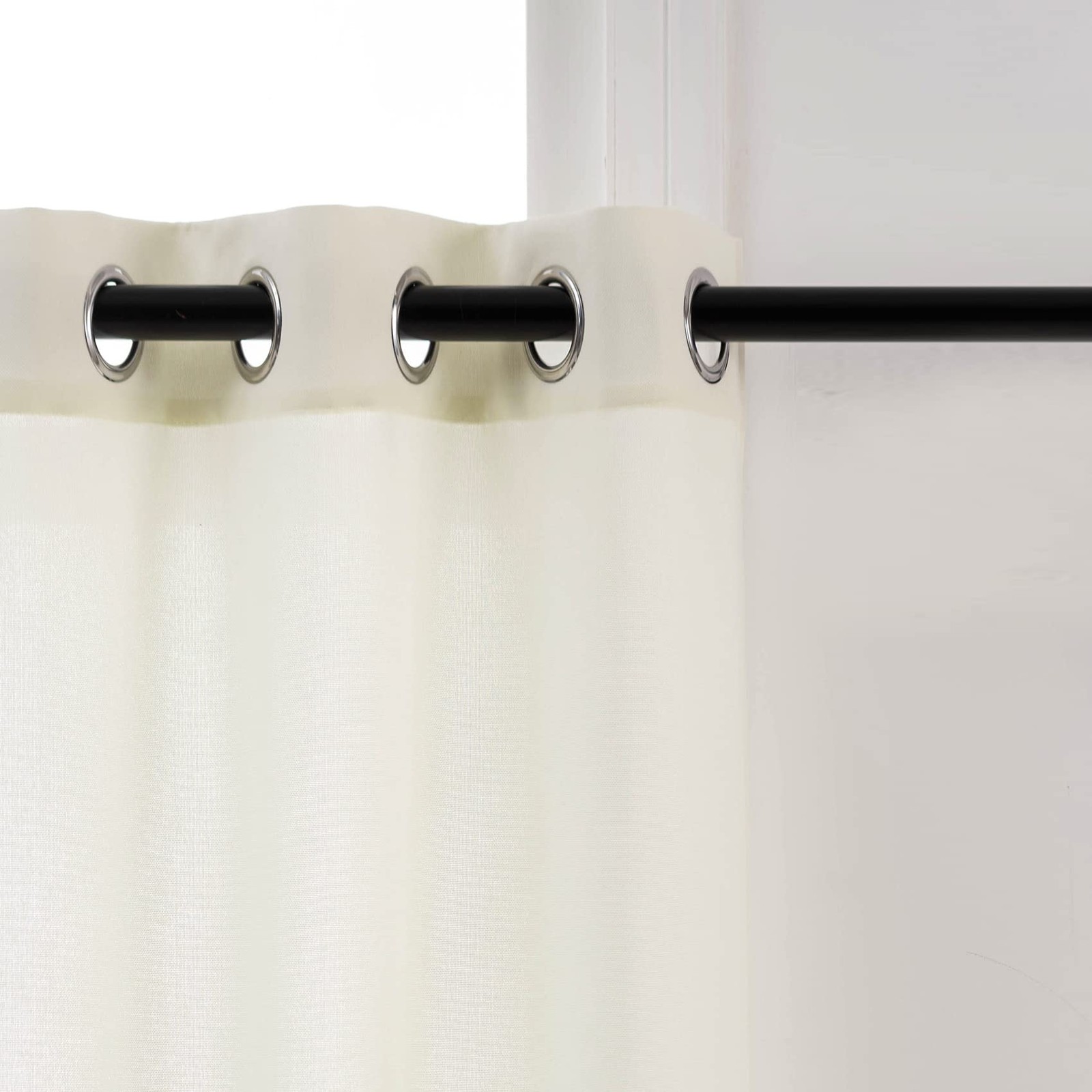 Upopo Ivory Curtains Kitchen Privacy Semi Sheer 72 Inch Long Linen Textured