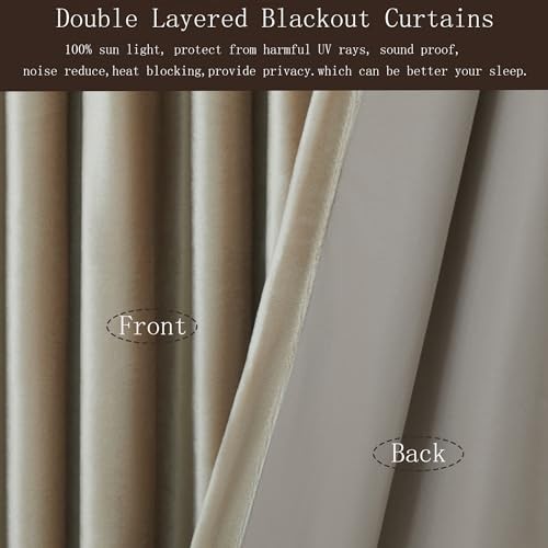 100% Full Blackout Champagne Beige 52″W x 96″L (Pack of 2) Champagne/Beige