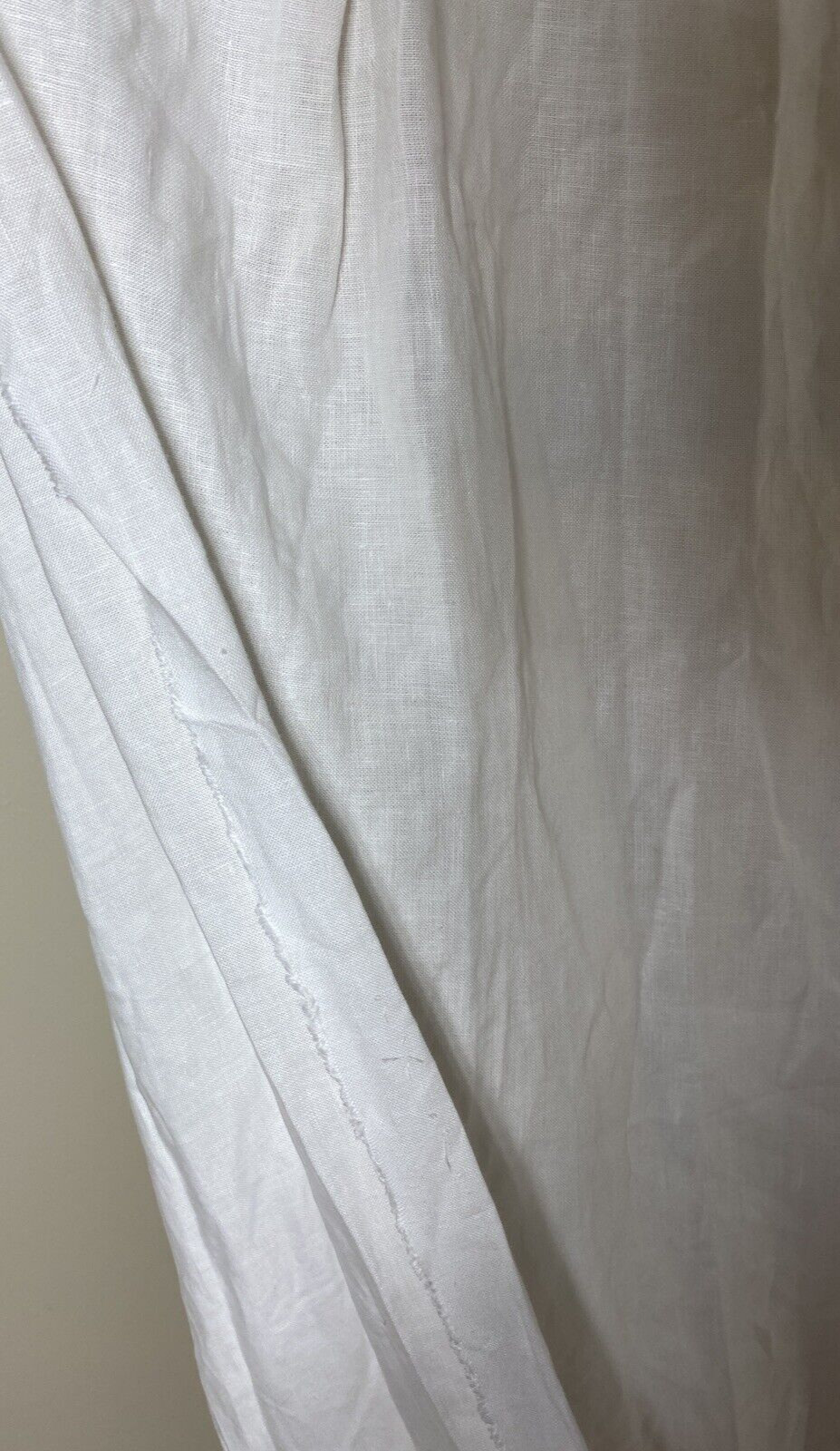 Custom Made Vintage Curtain Panel Ivory Off-White 92 Long Drape Luxe Pinch Pleat