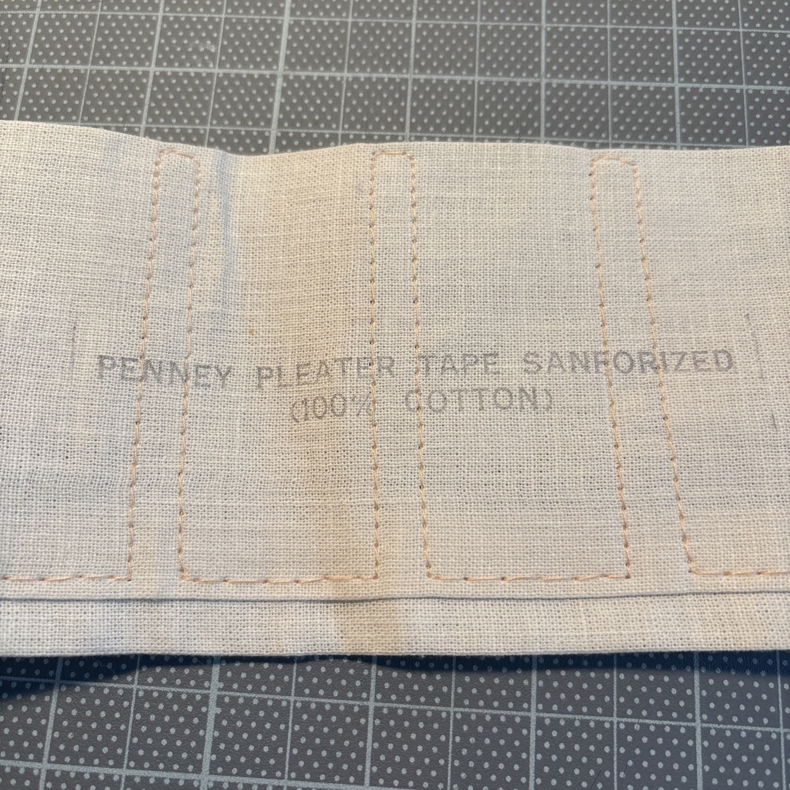 3-1/2″ Multi Pleat Pleater Tape, Penney 100% Sanforized Cotton 4yd 30”