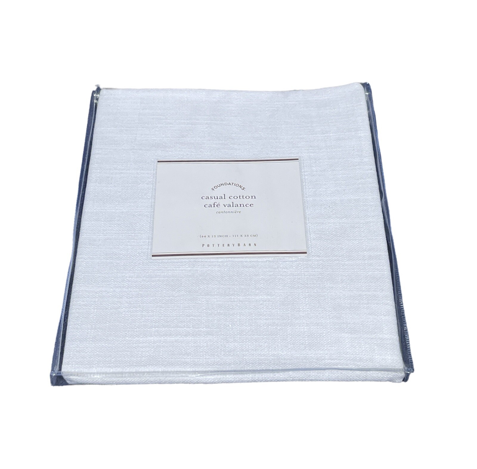 2- Foundations Casual Cotton Cafe Valance By Pottery Barn -White – 44X13in