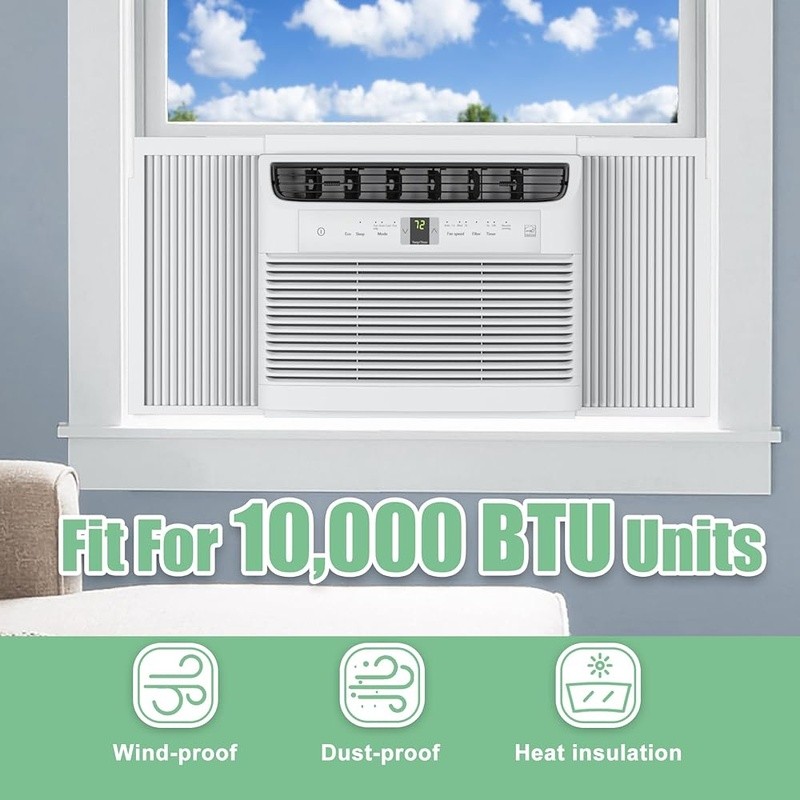 Window AC Side Panel Curtain Kit Frame Insulation Dustproof 10000 BTU Units New