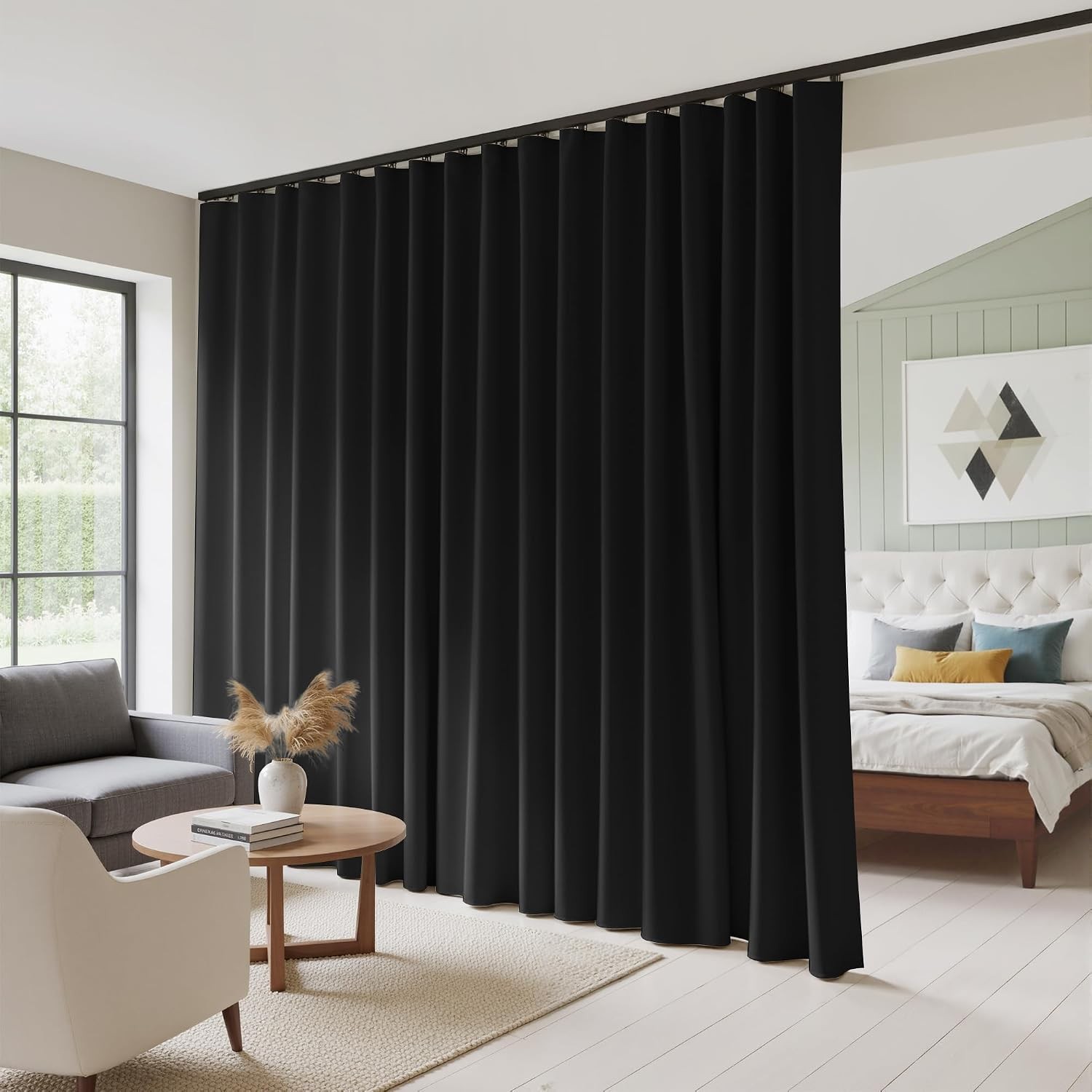100% Blackout Room Divider Curtain Thermal Insulated&Privacy Assurd Extra Wide