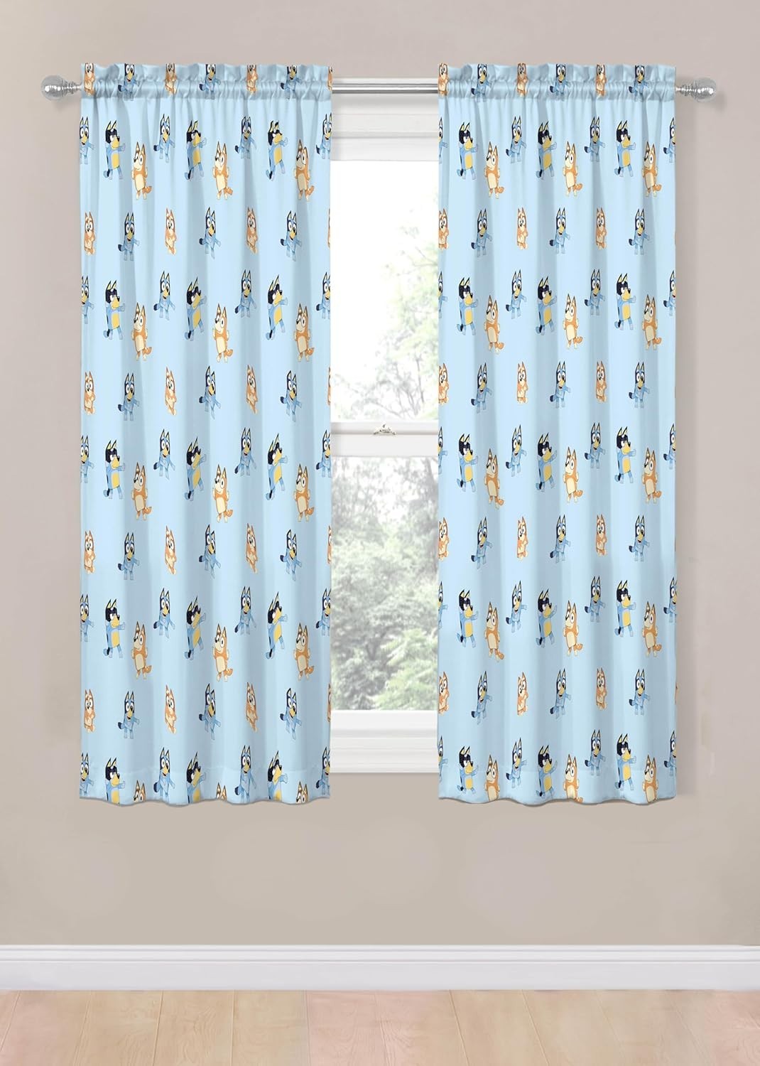 Kids Bedroom Curtains Bluey Bingo Set 4 Pieces 42×63 Water Resistant Kids Roo…