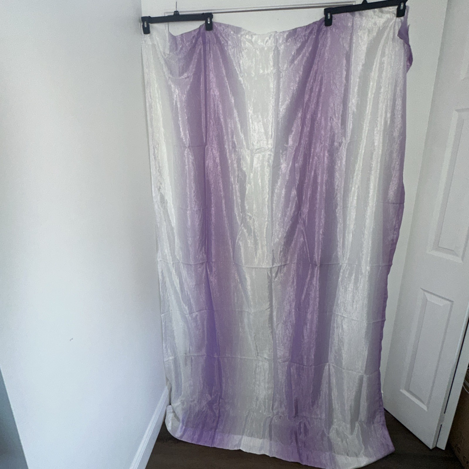 YOUR ZONE Gradient Lavender & White Crinkle Curtain Panel 52″ x 84″ 2 panels
