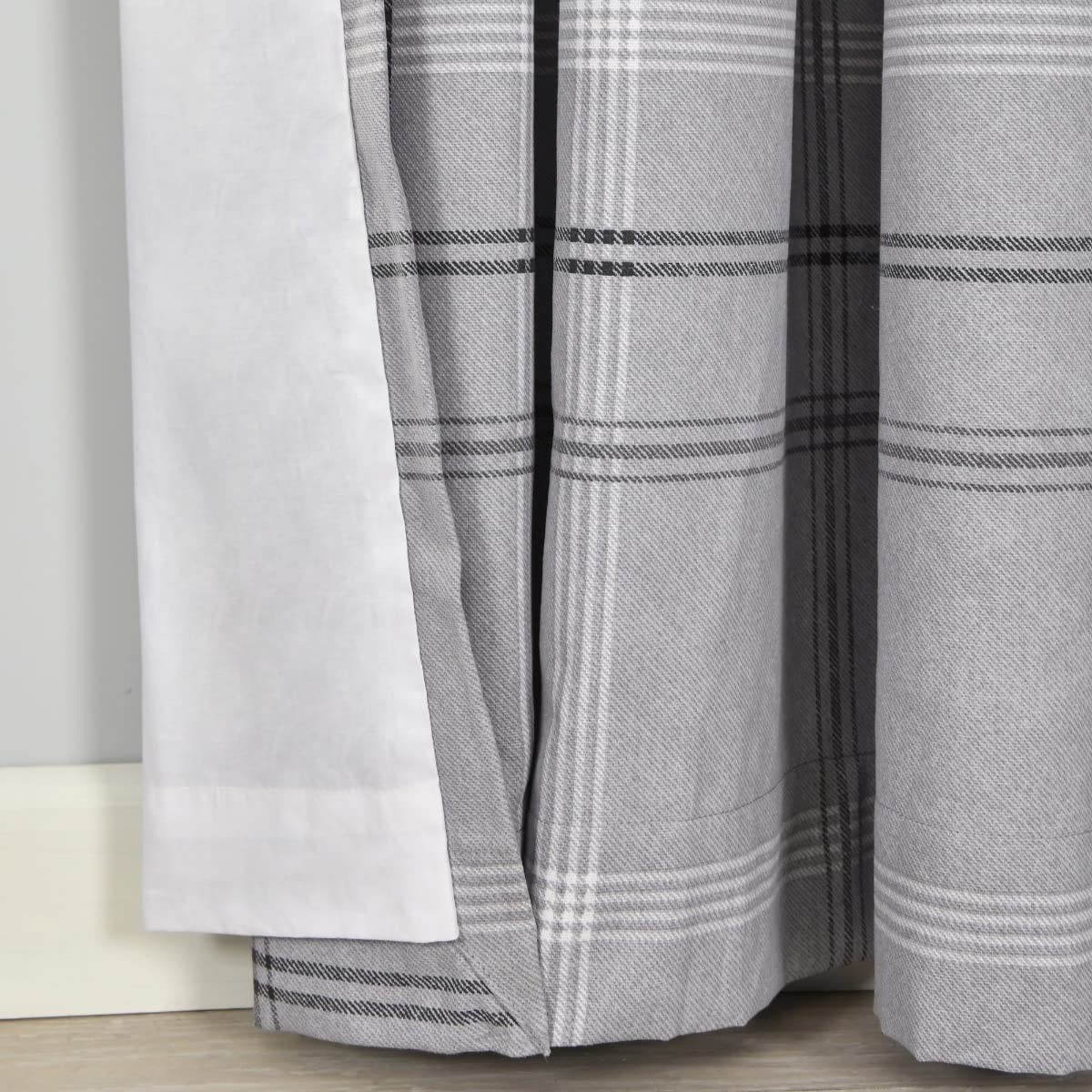 Eyelet Curtains, Printed, 117 x 137 cm, Grey, 2 Panels of Fabric