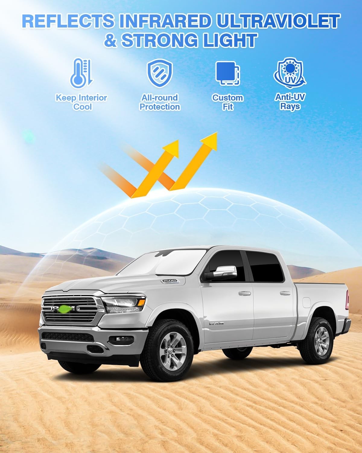 Sunshades for Dodge Ram 1500 2019-2025 2026 Dodge Ram 1500 2019-Present