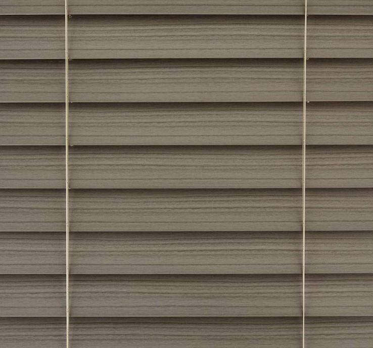 Driftwood Gray Cordless Room Darkening 2.5″ Faux Wood Blind 30.5″W x 72″L Window