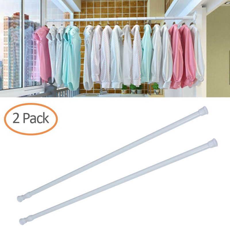 2/4/6 PCS Telescopic Rods 23-44″ Adjustable Length Rust Resistant Tension Steel