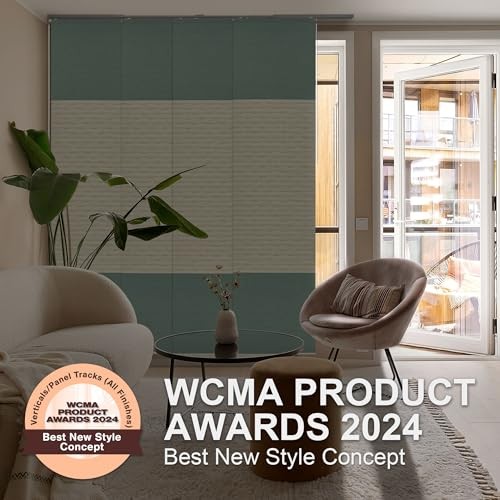 99.99% Blackout Adjustable Sliding Panel Track Fern Stitch (Blackout 2.0)