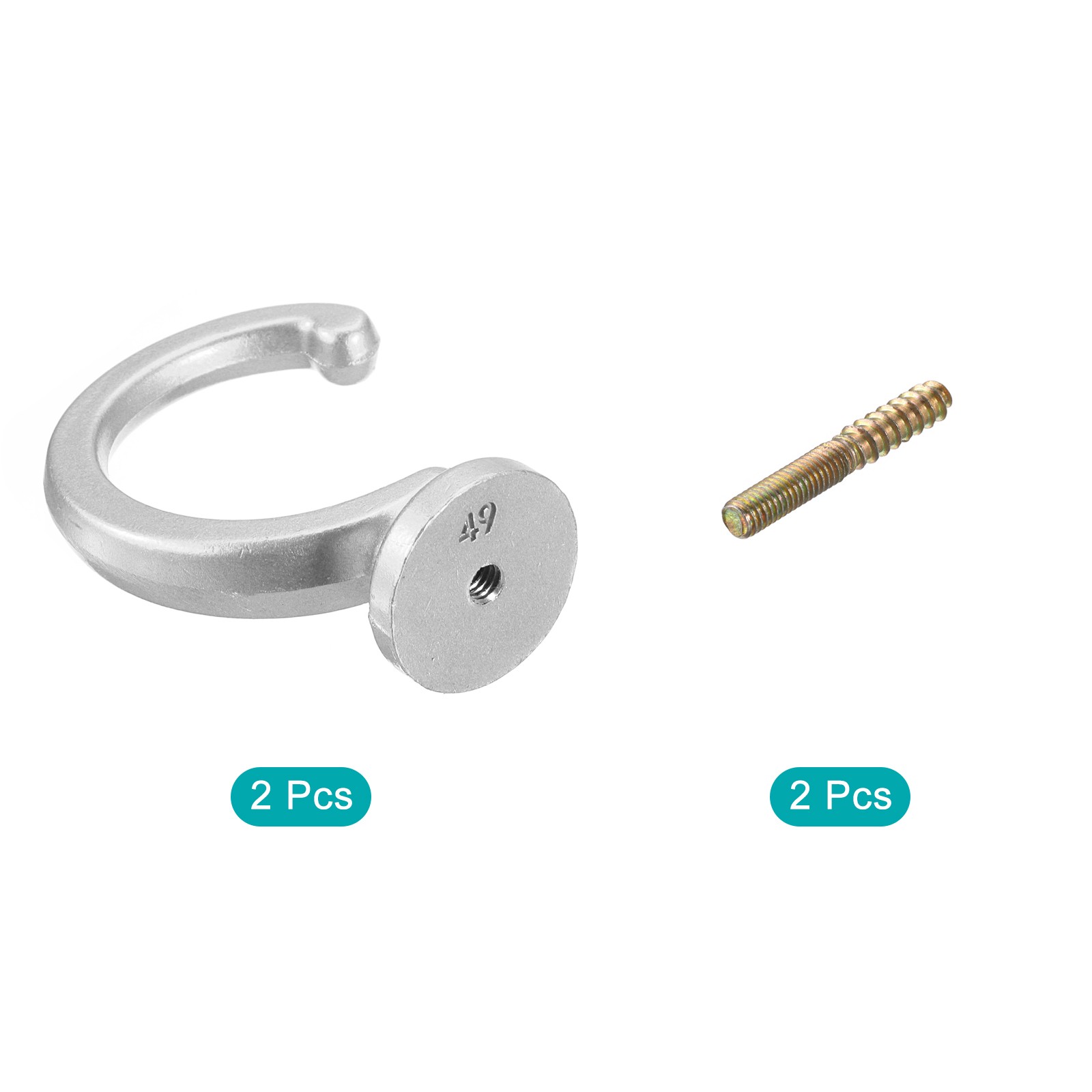 2Pcs Aluminum Alloy Wall Mounted Curtain Holdback Drapery Tieback Hooks Silver